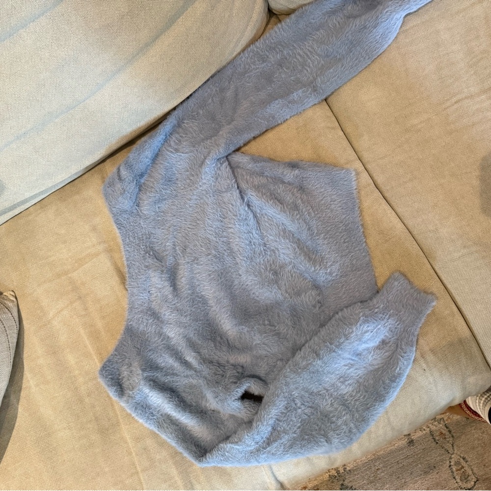 Aritzia Blue Fuzzy Sweater - Picture 8 of 8
